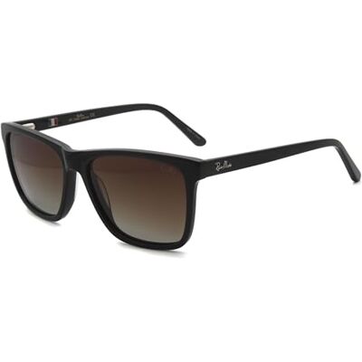 Global Glasses Vierkante gepolariseerde zonnebril voor dames en heren, UV400-bescherming, zwart montuur, CAT 3 CE retro, gepolariseerde zonnebril om te vissen, Donkerbruin 57-16-145 Global Glasses Vierkante gepolariseerde zonnebril voor dames en heren, UV400-bescherming, zwart montuur, CAT 3 CE retro, gepolariseerde zonnebril om te vissen, Donkerbruin 57-16-145