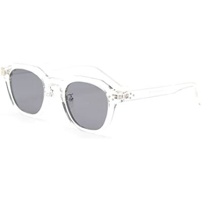 kachawoo TR90 Gepolariseerde Zonnebril Voor Vrouwen Mannen Vierkante Polygoon Retro Vintage Zonnebril Dik Frame Zonnebril Luxe Merk Ontwerp, Transparant met grijs, M M kachawoo TR90 Gepolariseerde Zonnebril Voor Vrouwen Mannen Vierkante Polygoon Retro Vintage Zonnebril Dik Frame Zonnebril Luxe Merk Ontwerp, Transparant met grijs, M M