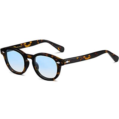 SHEEN KELLY Gepolariseerde Zonnebril Mannen Vrouwen Retro Ronde Acetaat Frame Mode Vintage Stijl Ovale Kleurrijke Lens Eén maat SHEEN KELLY Gepolariseerde Zonnebril Mannen Vrouwen Retro Ronde Acetaat Frame Mode Vintage Stijl Ovale Kleurrijke Lens Eén maat
