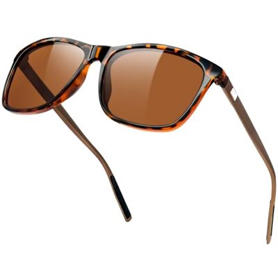 KANASTAL Zonnebril Gepolariseerd voor Heren Dames Klassiek Retro Mode Met UV400 Bescherming Zonnebril Lichtgewicht Fietsbril Unisex, Bruin Eén maat KANASTAL Zonnebril Gepolariseerd voor Heren Dames Klassiek Retro Mode Met UV400 Bescherming Zonnebril Lichtgewicht Fietsbril Unisex, Bruin Eén maat