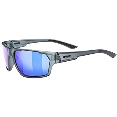 Uvex Sportstyle 233 P Sportbril voor dames en heren gepolariseerd spiegeleffect rook mat / blauw één maat Uvex Sportstyle 233 P Sportbril voor dames en heren gepolariseerd spiegeleffect rook mat / blauw één maat