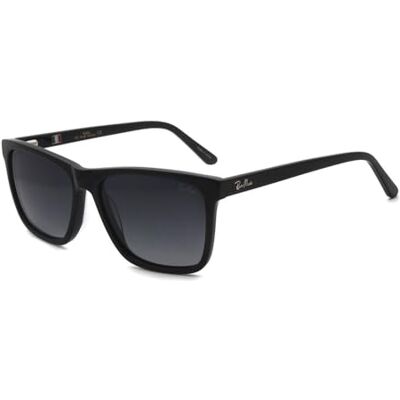 Global Glasses Vierkante gepolariseerde zonnebril voor dames en heren, UV400-bescherming, zwart montuur, CAT 3 CE retro, gepolariseerde zonnebril om te vissen, zwart. 57-16-145 Global Glasses Vierkante gepolariseerde zonnebril voor dames en heren, UV400-bescherming, zwart montuur, CAT 3 CE retro, gepolariseerde zonnebril om te vissen, zwart. 57-16-145