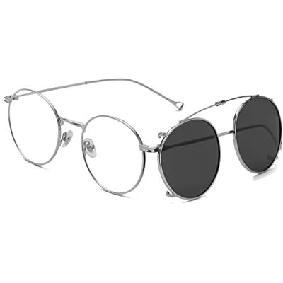 kachawoo Flip-bril gepolariseerde zonnebril clip op zonnebril voor mannen vrouwen groen roze blauw multifunctioneel montuur, Zilver/Zwart M kachawoo Flip-bril gepolariseerde zonnebril clip op zonnebril voor mannen vrouwen groen roze blauw multifunctioneel montuur, Zilver/Zwart M