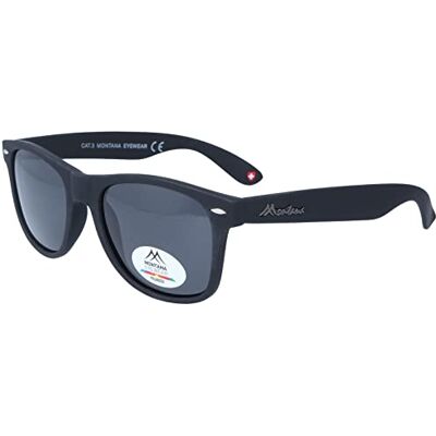 Montana Eyewear MP1x-XL gepolariseerde zonnebril van mat kunststof, zwart/grijs. L Montana Eyewear MP1x-XL gepolariseerde zonnebril van mat kunststof, zwart/grijs. L