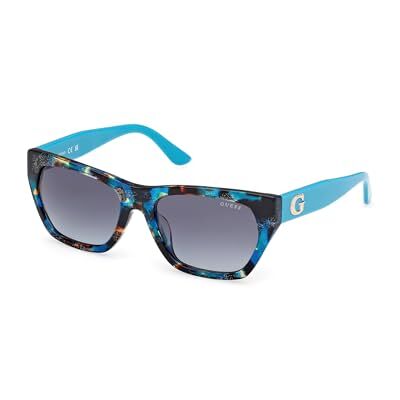 GUESS Gu00203-h Uniseks zonnebril, Glanzend turquoise, 56 GUESS Gu00203-h Uniseks zonnebril, Glanzend turquoise, 56