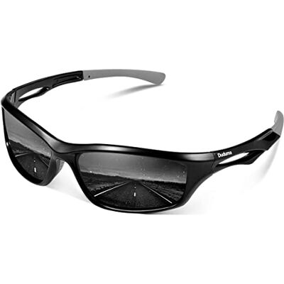 Duduma Zonnebril voor heren, gepolariseerde sportzonnebril, UV400-bescherming, sportbril voor vissen, hardlopen, fietsbrillen voor heren en dames, TR90, Zwart frame met zwarte lens, M M Duduma Zonnebril voor heren, gepolariseerde sportzonnebril, UV400-bescherming, sportbril voor vissen, hardlopen, fietsbrillen voor heren en dames, TR90, Zwart frame met zwarte lens, M M