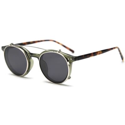 moomoobird TR90 gepolariseerde zonnebril met clip, ovaal, retro, voor mannen en vrouwen, Groen luipaardframe moomoobird TR90 gepolariseerde zonnebril met clip, ovaal, retro, voor mannen en vrouwen, Groen luipaardframe