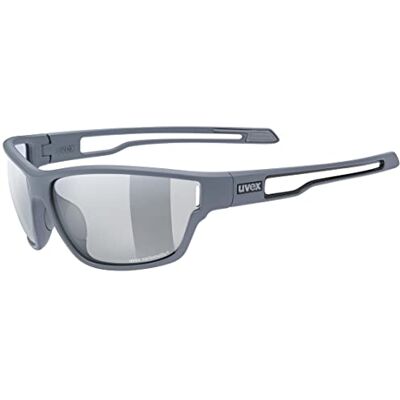 Uvex Sportstyle 806 V outdoorbril voor dames en heren, fotochroom, anti-condens, mat grijs/rookgrijs, één maat Uvex Sportstyle 806 V outdoorbril voor dames en heren, fotochroom, anti-condens, mat grijs/rookgrijs, één maat