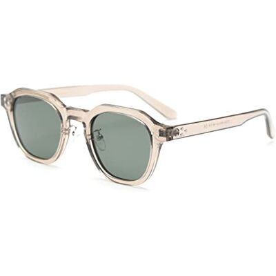 kachawoo TR90 Gepolariseerde zonnebril voor dames heren vierkante polygoon retro vintage zonnebril dik montuur zonnebril luxe merkdesign, kaki, grijs, groen, M M kachawoo TR90 Gepolariseerde zonnebril voor dames heren vierkante polygoon retro vintage zonnebril dik montuur zonnebril luxe merkdesign, kaki, grijs, groen, M M