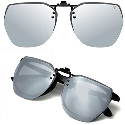 CREYESTAL Clip Gepolariseerde Zonnebril, Optilbaar en Ultralicht, Overbril, zonneclip, Heren, Dames, 100% Anti-UV, CE-gecertificeerd Eén maat CREYESTAL Clip Gepolariseerde Zonnebril, Optilbaar en Ultralicht, Overbril, zonneclip, Heren, Dames, 100% Anti-UV, CE-gecertificeerd Eén maat