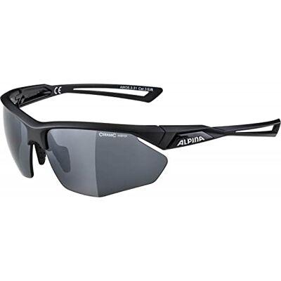 ALPINA NYLOS HR Sportbril voor volwassenen, uniseks, mat zwart, één maat ALPINA NYLOS HR Sportbril voor volwassenen, uniseks, mat zwart, één maat