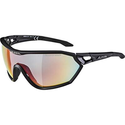 ALPINA S-WAY QV uniseks sportbril voor volwassenen, mat zwart, één maat ALPINA S-WAY QV uniseks sportbril voor volwassenen, mat zwart, één maat