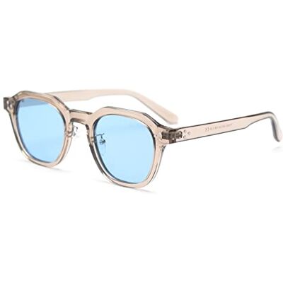 kachawoo TR90 Gepolariseerde zonnebril voor dames heren vierkante polygoon retro vintage zonnebril dik montuur zonnebril luxe merkdesign, kaki, grijs en blauw, M M kachawoo TR90 Gepolariseerde zonnebril voor dames heren vierkante polygoon retro vintage zonnebril dik montuur zonnebril luxe merkdesign, kaki, grijs en blauw, M M