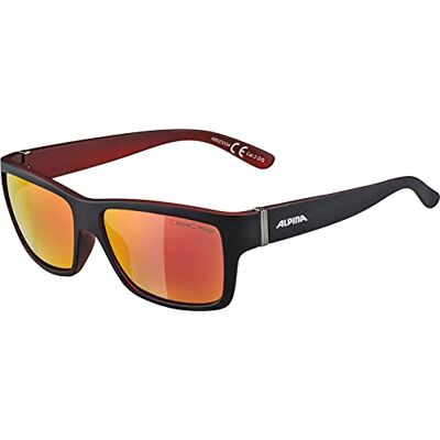 ALPINA Kacey Zonnebril voor volwassenen, uniseks, zwart, rood, mat, Eén maat ALPINA Kacey Zonnebril voor volwassenen, uniseks, zwart, rood, mat, Eén maat