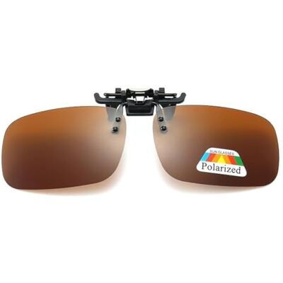 SHFYFHS 1 stuks gepolariseerde zonnebril, clip polarisatie zonnebril op recept bril mannen vrouwen, UV400 gepolariseerde zonnebril voor autorijden/golf/vissen/jagen/buitensporten (bruin) 6 cm SHFYFHS 1 stuks gepolariseerde zonnebril, clip polarisatie zonnebril op recept bril mannen vrouwen, UV400 gepolariseerde zonnebril voor autorijden/golf/vissen/jagen/buitensporten (bruin) 6 cm