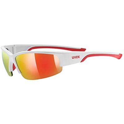 Uvex Sportstyle Sportbril, uniseks, volwassenen, wit, mat, rood, één maat Uvex Sportstyle Sportbril, uniseks, volwassenen, wit, mat, rood, één maat