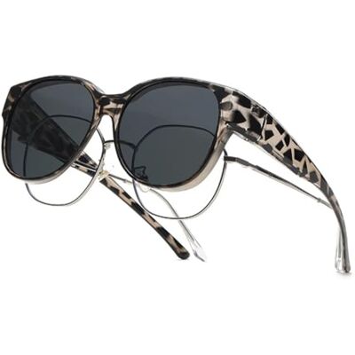 AOWVUTS Gepolariseerde zonnebril voor vrouwen Retro Vintage zonnebril UV400-bescherming Ultralicht Oversized Voor brildragers, autorijden, vissen, reizen, grijs. Petit à Moyen AOWVUTS Gepolariseerde zonnebril voor vrouwen Retro Vintage zonnebril UV400-bescherming Ultralicht Oversized Voor brildragers, autorijden, vissen, reizen, grijs. Petit à Moyen