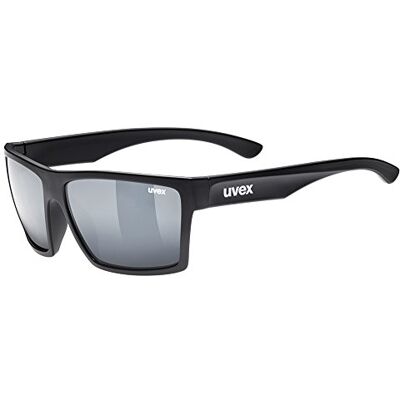 Uvex Lgl 29 Zonnebril voor dames en heren, spiegeleffect, filtercategorie 3, matzwart/zilver, één maat Uvex Lgl 29 Zonnebril voor dames en heren, spiegeleffect, filtercategorie 3, matzwart/zilver, één maat