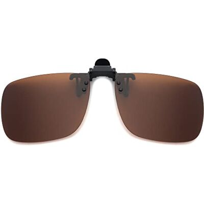 JM Frameloze clip-on gepolariseerde zonnebril voor brillen, Gepolariseerd bruin 60*47 JM Frameloze clip-on gepolariseerde zonnebril voor brillen, Gepolariseerd bruin 60*47