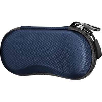 FINTIE Zonnebrillenkoker EVA krasbestendig hard etui met karabijnhaak grote brillenkoker voor mannen en vrouwen outdoor sportbril fietsbril, donkerblauw Eén maat FINTIE Zonnebrillenkoker EVA krasbestendig hard etui met karabijnhaak grote brillenkoker voor mannen en vrouwen outdoor sportbril fietsbril, donkerblauw Eén maat