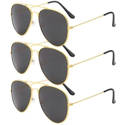 TUONYIS Set van 3 gepolariseerde zonnebrillen voor mannen en vrouwen, ultralicht, platte glazen, retro klassieke zonnebril, UV400-bescherming, voor autorijden, reizen, vissen (grijs), grijs. 3-pack TUONYIS Set van 3 gepolariseerde zonnebrillen voor mannen en vrouwen, ultralicht, platte glazen, retro klassieke zonnebril, UV400-bescherming, voor autorijden, reizen, vissen (grijs), grijs. 3-pack