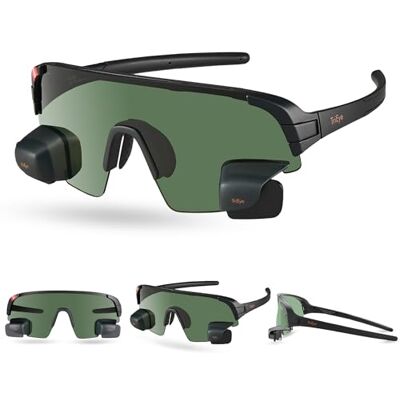 TriEye View Sport Gepolariseerde zonnebril voor dames en heren, fietsbril met geïntegreerde spiegel, licht TR90-montuur, UV400-bescherming, gepolariseerde rook M TriEye View Sport Gepolariseerde zonnebril voor dames en heren, fietsbril met geïntegreerde spiegel, licht TR90-montuur, UV400-bescherming, gepolariseerde rook M