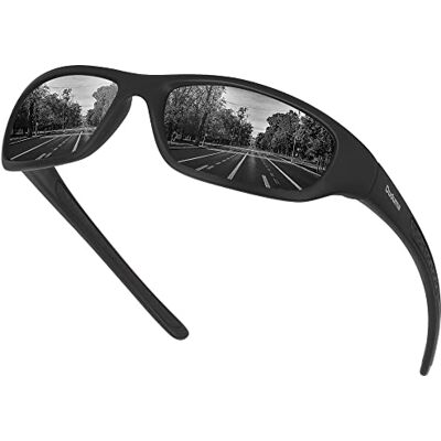 Duduma Tr8116 Zonnebril voor heren en dames, gepolariseerd, voor outdoorsporten, autorijden, bergbeklimmen, sport, met UV400-bescherming, Mat zwart frame met zwarte glazen Taille unique Duduma Tr8116 Zonnebril voor heren en dames, gepolariseerd, voor outdoorsporten, autorijden, bergbeklimmen, sport, met UV400-bescherming, Mat zwart frame met zwarte glazen Taille unique