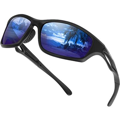 Duduma Zonnebril voor heren, gepolariseerde sportbril, vissen, fietsen, zonnebril, gepolariseerde glazen voor mannen en vrouwen, Mat Zwart Frame Met Blauwe Lens, Eén maat Eén maat Duduma Zonnebril voor heren, gepolariseerde sportbril, vissen, fietsen, zonnebril, gepolariseerde glazen voor mannen en vrouwen, Mat Zwart Frame Met Blauwe Lens, Eén maat Eén maat