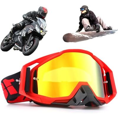 Yoihuqi Winddicht, stofdicht, motorcrossbril, skibril, anti-condens, uv-skibril, rijbril (rood) Yoihuqi Winddicht, stofdicht, motorcrossbril, skibril, anti-condens, uv-skibril, rijbril (rood)