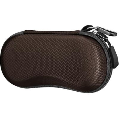 FINTIE Zonnebrillenkoker EVA krasbestendig hard etui met karabijnhaak grote brillenkoker voor dames en heren outdoor sportbril fietsbril, bruin, één maat Eén maat FINTIE Zonnebrillenkoker EVA krasbestendig hard etui met karabijnhaak grote brillenkoker voor dames en heren outdoor sportbril fietsbril, bruin, één maat Eén maat