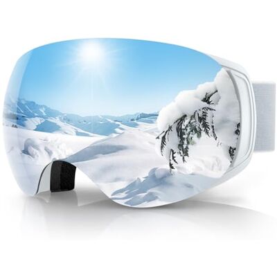 Findway Skibril,Skibrillen Dames Heren Volwassenen voor Brildragers OTG,Magnetische Verwisselbare Sferische Zilver Lens,UV Bescherming Anti Mist Ski Goggles Bolvormige Spiegel Findway Skibril,Skibrillen Dames Heren Volwassenen voor Brildragers OTG,Magnetische Verwisselbare Sferische Zilver Lens,UV Bescherming Anti Mist Ski Goggles Bolvormige Spiegel