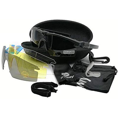 Tryway Ballistic M 3.0 Tactische veiligheidsbril, UV400, leger, schieten, sport, Gafas, fietsen, paintball, gepolariseerd, zwart Tryway Ballistic M 3.0 Tactische veiligheidsbril, UV400, leger, schieten, sport, Gafas, fietsen, paintball, gepolariseerd, zwart
