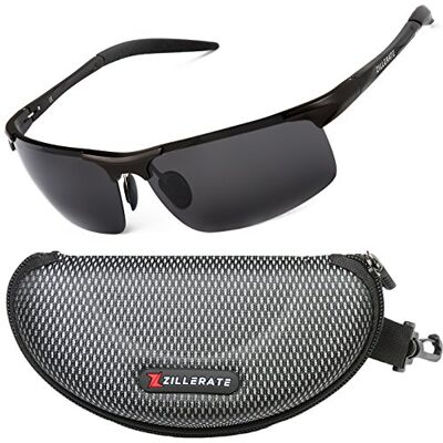 ZILLERATE Gepolariseerde zonnebril voor mannen en vrouwen, licht, met HD-glazen en uv-bescherming, klassiek vintage montuur, ideaal voor golf, autorijden, vissen en outdoor, modieus ZILLERATE Gepolariseerde zonnebril voor mannen en vrouwen, licht, met HD-glazen en uv-bescherming, klassiek vintage montuur, ideaal voor golf, autorijden, vissen en outdoor, modieus