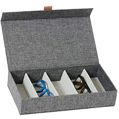 LOVE !T STORE !T Premium – juwelenkistje – bewaren van sieraden – sieradendoos – gevoerd met fluweel – 8 vakken – 27 x 22 x 6 cm – grijs LOVE !T STORE !T Premium – juwelenkistje – bewaren van sieraden – sieradendoos – gevoerd met fluweel – 8 vakken – 27 x 22 x 6 cm – grijs
