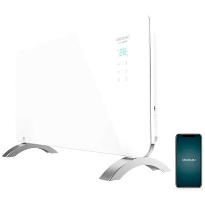 Cecotec Ready Warm 6700 Crystal Connect Elektrische radiator, energiebesparend, wifi, 1500 W, instelbare thermostaat, timer, voet, oververhittingsbeveiliging, wit Cecotec Ready Warm 6700 Crystal Connect Elektrische radiator, energiebesparend, wifi, 1500 W, instelbare thermostaat, timer, voet, oververhittingsbeveiliging, wit