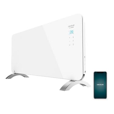 Cecotec Elektrische radiator met laag stroomverbruik, klaar voor hete verbinding, 6750 kristal, met wifi, 2000 W, instelbare thermostaat, 2 modi, timer, voetsteun Cecotec Elektrische radiator met laag stroomverbruik, klaar voor hete verbinding, 6750 kristal, met wifi, 2000 W, instelbare thermostaat, 2 modi, timer, voetsteun