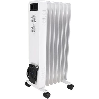 Dedra DESCON DA-J1501 Olieradiator, 1500 W, 7 ribben, temperatuurregeling, thermostaat, drie verwarmingsniveaus, transportwielen, kabelopbergvak, bescherming Dedra DESCON DA-J1501 Olieradiator, 1500 W, 7 ribben, temperatuurregeling, thermostaat, drie verwarmingsniveaus, transportwielen, kabelopbergvak, bescherming