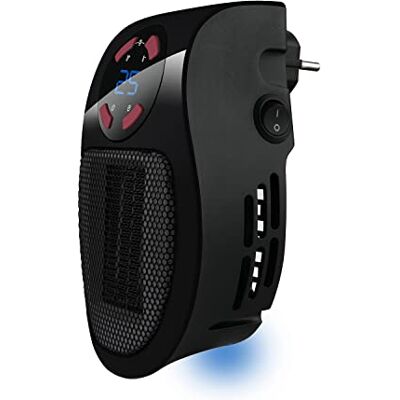 Taurus Draagbare mini-verwarming van keramiek laag verbruik PTC-technologie programmeerbare thermostaat 2 intensiteiten koude modus oververhittingsbeveiliging zwart Taurus Draagbare mini-verwarming van keramiek laag verbruik PTC-technologie programmeerbare thermostaat 2 intensiteiten koude modus oververhittingsbeveiliging zwart