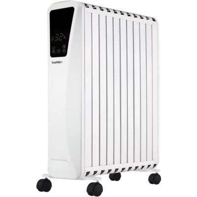 Bastilipo Fenix 2 2500 Olieradiator, 2500 watt, led-touchscreen, 3 standen, haard-effect, 11 elementen, wit Bastilipo Fenix 2 2500 Olieradiator, 2500 watt, led-touchscreen, 3 standen, haard-effect, 11 elementen, wit