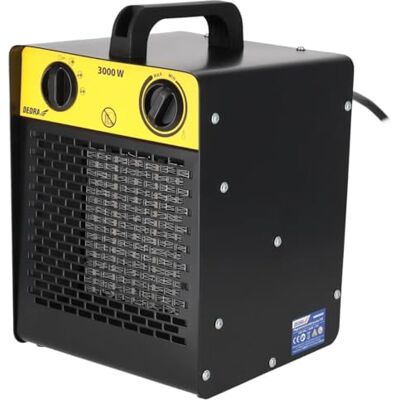 Dedra Elektrische ventilatorkachel PTC 3,0 kW, vierkant, zwart, DED9931C1 met keramisch verwarmingselement, voor goed geïsoleerde ruimtes, thermostaat, oververhittingsbeveiliging, drie bedrijfsmodi Dedra Elektrische ventilatorkachel PTC 3,0 kW, vierkant, zwart, DED9931C1 met keramisch verwarmingselement, voor goed geïsoleerde ruimtes, thermostaat, oververhittingsbeveiliging, drie bedrijfsmodi