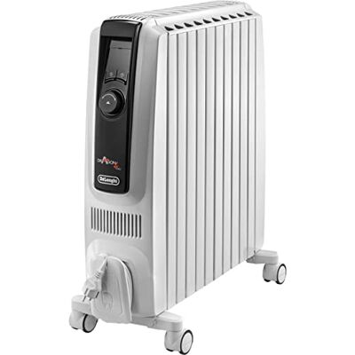 De'Longhi Dragon 4 Pro TRDX41025E Klassieke olieradiator met 3 standen, 24-uurs timer, vorstbeschermingsfunctie en eco-beveiligingsthermostaat, 2500 W, wit De'Longhi Dragon 4 Pro TRDX41025E Klassieke olieradiator met 3 standen, 24-uurs timer, vorstbeschermingsfunctie en eco-beveiligingsthermostaat, 2500 W, wit