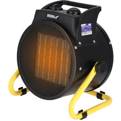 Dedra PTC elektrische verwarming 3,0 kW rond zwart met DED9931C houder, keramisch verwarmingselement, voor goed geïsoleerde ruimtes, thermostaat, oververhittingsbeveiliging, temperatuurregeling Dedra PTC elektrische verwarming 3,0 kW rond zwart met DED9931C houder, keramisch verwarmingselement, voor goed geïsoleerde ruimtes, thermostaat, oververhittingsbeveiliging, temperatuurregeling