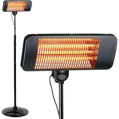 alpina Terrasverwarming, staande verwarming voor buiten, terras, 2000 W, 3 niveaus, warmtelamp voor buiten, IP24, met infraroodlamp alpina Terrasverwarming, staande verwarming voor buiten, terras, 2000 W, 3 niveaus, warmtelamp voor buiten, IP24, met infraroodlamp