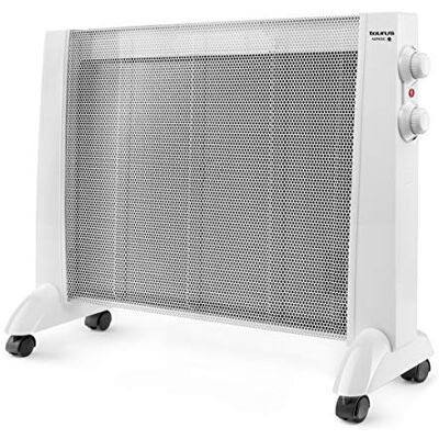 Taurus PRMB 1600 Elektrische paneelradiator, 1600 W, 3 temperaturen, instelbare thermostaat, wielen, hittebescherming, stil, wit Taurus PRMB 1600 Elektrische paneelradiator, 1600 W, 3 temperaturen, instelbare thermostaat, wielen, hittebescherming, stil, wit
