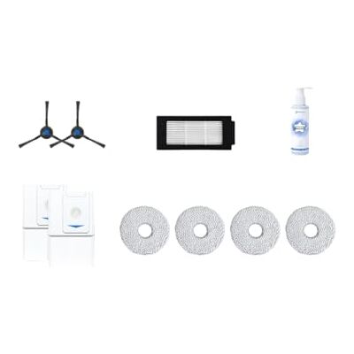 ECOVACS Hoogwaardige reserveset voor T30 (PRO) Omni robotstofzuiger, 2 zijborstels, antibacteriële filters, stofzakken, 4 doeken, 1 reinigingsoplossing van 110 ml, ECOVACS Hoogwaardige reserveset voor T30 (PRO) Omni robotstofzuiger, 2 zijborstels, antibacteriële filters, stofzakken, 4 doeken, 1 reinigingsoplossing van 110 ml,