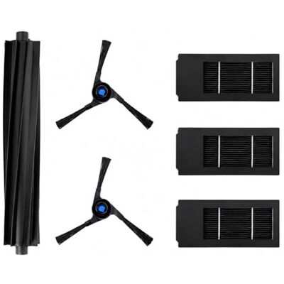 ECOVACS Onderhoudsset voor DEEBOT X2 Omni/ X2 Combo, 1 x hoofdborstel (rubber), 2 x zijborstels (zwart), 3 x antibacteriële filters, originele accessoires ECOVACS Onderhoudsset voor DEEBOT X2 Omni/ X2 Combo, 1 x hoofdborstel (rubber), 2 x zijborstels (zwart), 3 x antibacteriële filters, originele accessoires