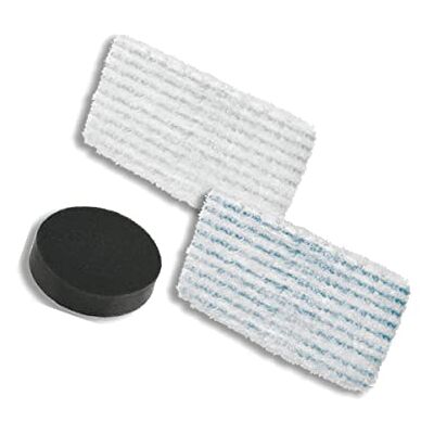 Rowenta ZR005804, set van 2 microvezeldoeken en 1 schuimfilter, compatibel met Clean & Steam Revolution stoomreinigers, blauw/wit Rowenta ZR005804, set van 2 microvezeldoeken en 1 schuimfilter, compatibel met Clean & Steam Revolution stoomreinigers, blauw/wit