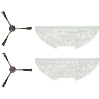 Eureka Accessoireset voor robotstofzuiger en vaatwasser E10s: 2 zijborstels 2 x dweilen, vervangende accessoireset voor robotstofzuiger Eureka Accessoireset voor robotstofzuiger en vaatwasser E10s: 2 zijborstels 2 x dweilen, vervangende accessoireset voor robotstofzuiger