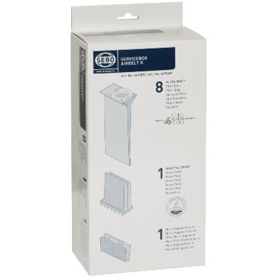 SEBO 6695ER Servicebox voor Airbelt K incl. 8 Ultra-Bag Filterzakken 3-Laags, 1 Hospital-Grade-Filter En 1 Micro Hygiënefilter K SEBO 6695ER Servicebox voor Airbelt K incl. 8 Ultra-Bag Filterzakken 3-Laags, 1 Hospital-Grade-Filter En 1 Micro Hygiënefilter K