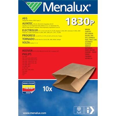 Menalux 2043389 stofzuigerzakken voor papieren stofzuigers, 1830 P Menalux 2043389 stofzuigerzakken voor papieren stofzuigers, 1830 P